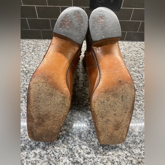 Lee Kee Vintage Cognac Brown Leather Buckle Strap Boots - Picture 6 of 10